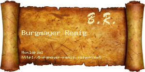 Burgmayer Remig névjegykártya
